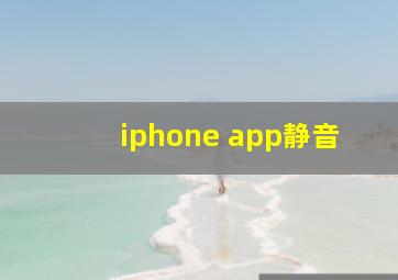 iphone app静音